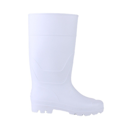 White Anti Impact High Drum Rain Boots With Inner Plastic Toe Caps Protecting The Feet