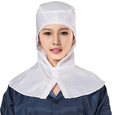 린트 무료 스트라이프 폴리에스터 섬유 전자 공장 ESD 작업 후드 청정실 ESD 샤울 모자